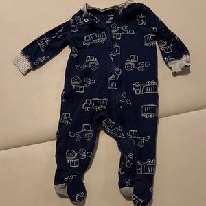 Carter's Blue Vehicle Footie 2 Way Zipper 6m